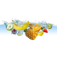  Matrica tapéta Gyümölcsök és fröccsenések, 300 x 200 cm tapéta, díszléc és más dekoráció