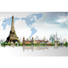  Matrica tapéta Monuments - Eiffel-torony, 350 x 200 cm tapéta, díszléc és más dekoráció