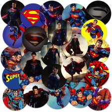 MATRICÁK JEGYZETFÜZETHEZ KARAKTER MATRICA KERÉK - SUPERMAN - MINTÁK 23EL matrica