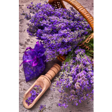  Matricás tapéta Flowers167 Kosár levendulával, 150 x 205 cm tapéta, díszléc és más dekoráció