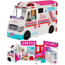 Mattel Barbie 2 az 1-ben mentőautó és kórház fénnyel és hanggal barbie baba