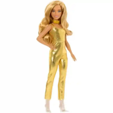 Mattel Barbie baba arany színű ruhában, Fashionistas barbie baba