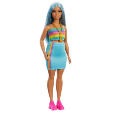 Mattel Barbie Fashionista barátnők stílusos divatbaba - 65. évfordulós baba szivárványos topban barbie baba