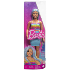 Mattel Barbie: Fashionista stílus baba színes csíkos ruhában – Mattel baba