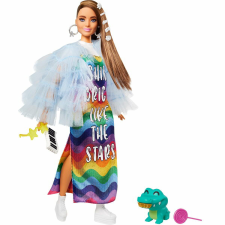 Mattel Barbie Fashionistas: Extravagáns barna hajú baba barbie baba