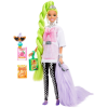 Mattel Barbie Fashionistas Extravagáns zöld hajú baba papagájjal