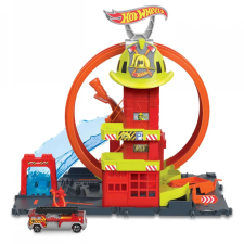 Mattel Hot Wheels City Szuper hurok tűzoltóállomás készlet autópálya és játékautó
