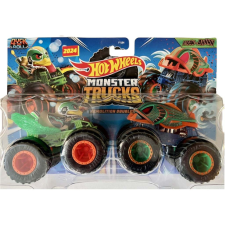 Mattel Hot Wheels Monster Trucks: Demolition Doubles Duck N&#039;, Roll vs Piran-Ahhhh 2db-os monster kisautó autópálya és játékautó