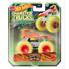Mattel Hot Wheels: Sötétben világító Monster Trucks - Scorpedo autópálya és játékautó