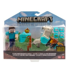 Mattel Minecraft: alap figura kiegészítővel - steve és páncélozott ló figura játékfigura