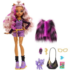 Mattel Monster High Clawdeen Wolf baba lila csíkos hajjal és kiskutyával barbie baba