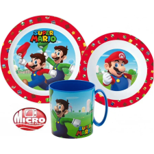 Mattel Super Mario étkészlet, micro műanyag szett 350 ml-es bögrével babaétkészlet