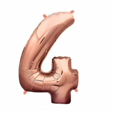  Maxee születésnapi léggömb, 4-es szám, rózsaszín, 40 cm party kellék