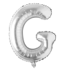  Maxee születésnapi léggömb, G betű, ezüst, 40 cm