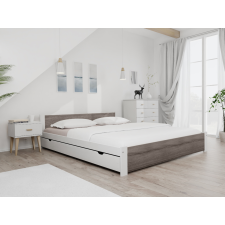 Maxi Drew IKAROS ágy 160 x 200 cm, fehér/trüffel tölgy Ágyrács: Lamellás ágyrács, Matrac: Deluxe 10 cm matrac ágy és ágykellék