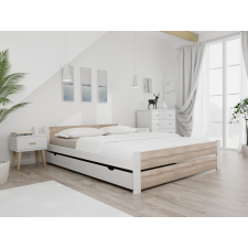 Maxi Drew IKAROS DOUBLE ágy 120 x 200 cm, fehér/sonoma tölgy Ágyrács: Léces ágyrács, Matrac: Somnia 17 cm matrac ágy és ágykellék