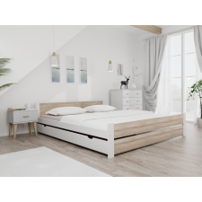 Maxi Drew IKAROS DOUBLE ágy 180 x 200 cm, fehér/sonoma tölgy Ágyrács: Ágyrács nélkül, Matrac: Matrac nélkül ágy és ágykellék