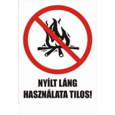 Maxima Nyílt láng használata tilos!, öntapadós tábla információs címke