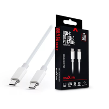 Maxlife TF-0185 USB-C - USB-C töltőkábel 1m fehér kábel és adapter