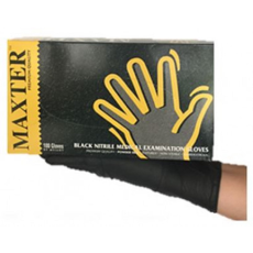 Maxter MAXTER Nitril fekete púdermentes 5,5gr vizsgálókesztyű (100db/doboz, VASTAG kivitel!) (fekete, XL -100 db) (MX73999)
