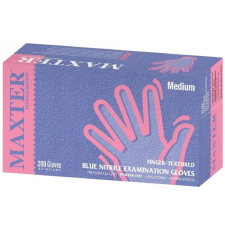 Maxter Nitril kék púdermentes vizsgálókesztyű (200db/doboz!) (kék, M -200 db) védőkesztyű
