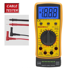 MAXWELL 25331 digitális multiméter Kábelteszt funkcióval kábel és adapter
