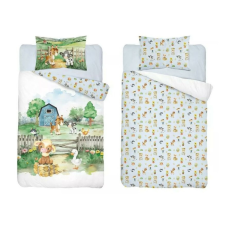 Maya Moo Gyerek pamut ágyneműhuzat 100x135cm - Farm kék babaágynemű, babapléd