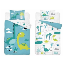 Maya Moo Gyerek pamut ágyneműhuzat 90x120cm - Dino kék babaágynemű, babapléd
