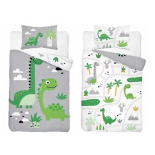 Maya Moo Gyerek pamut ágyneműhuzat 90x120cm - Dino szürke babaágynemű, babapléd