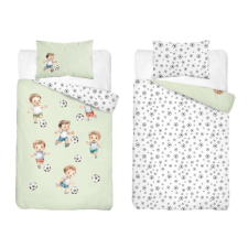 Maya Moo Gyerek pamut ágyneműhuzat 90x120cm - Kis Focisták zöld babaágynemű, babapléd