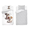 Maya Moo Gyerek pamut ágyneműhuzat 90x120cm - Kutyusok fehér/szürke