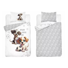 Maya Moo Gyerek pamut ágyneműhuzat 90x120cm - Kutyusok fehér/szürke babaágynemű, babapléd