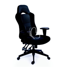 MAYAH Főnöki szék, fekete/szürke gyöngyszövet-borítás, fekete lábkereszt, MAYAH &quot;Racer&quot; forgószék