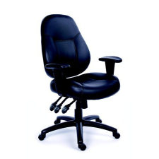 MAYAH Irodai szék, állítható karfával, fekete bonded b&#337;rborítás, fekete lábkereszt, mayah &quot;champion&quot; 11469-02 black forgószék