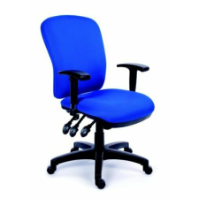 MAYAH Irodai szék, állítható karfával, kék gyöngyszövet-borítás, fekete lábkereszt, MAYAH "Comfort" forgószék
