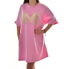 MB Collection női ruha/overál - Laza, bő fazonú, oldalt zsebbel, elején felvarrt csipke díszítéssel, puha kényelmes anyagból M25-1-20250403-3/T011