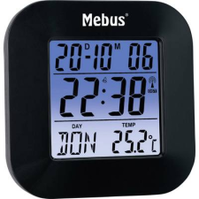 Mebus Rádiójel vezérelt digitális ébresztőóra, fekete, Mebus 51510 (51510) ébresztőóra