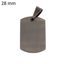Medál 28x18mm, fekete íves téglalap medál