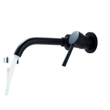  Medence csaptelep, falra szerelt, egykar, Matt fekete csaptelep