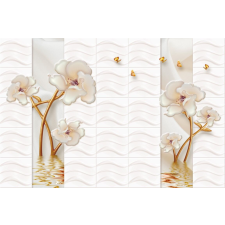  MÉDIA Fotótapéta, 220 x 135 cm, Márványos, Virágos, Absztrakt, Fehér tapéta, díszléc és más dekoráció