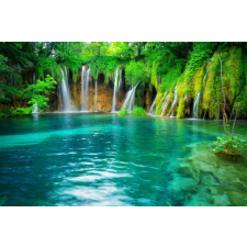  MÉDIA fotótapéta matrica, Vízesés zöld erdőben, 220 x 135 cm tapéta, díszléc és más dekoráció