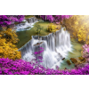  MÉDIA Fotótapéta, Vízesés az erdőben 45, 270 x 200 cm, Lila-Sárga