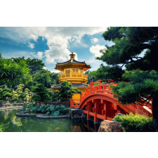  MÉDIA Natura161 matrica tapéta, kert templommal, 270 x 200 cm tapéta, díszléc és más dekoráció