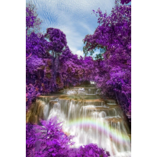  Média tapéta, vízesés lila erdőben, 135 x 225 cm tapéta, díszléc és más dekoráció