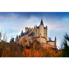  MÉDIA Vászonfestmény, City50, Castel Segovia Spanyolország, 105 x 70 cm grafika, keretezett kép