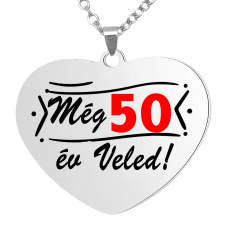 Még 50 év Veled! medál lánccal, választható több formában és színben medál