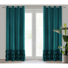  Megi fodros dekor függöny Sötét türkiz 140x250 cm lakástextília