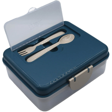 Melii Luxe kétszintes, kék/bézs szín uzsonnás doboz