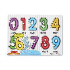  Melissa &amp;amp; Doug Fa készségfejlesztő játék, Puzzle fogantyúval, számok készségfejlesztő