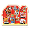 Melissa &amp; Doug Melissa &amp;amp; Doug Fa készségfejlesztő játék, Puzzle fogantyúval, farm